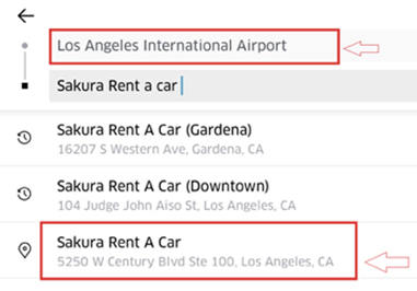Google Map Directions from LAX to Sakura